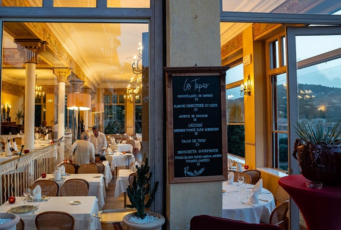 Restaurant with sea view in Piana, Corsica